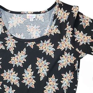 NWOT Black Lularoe Floral Nicole A-Line Scater Dress with 1/2 Sleeve